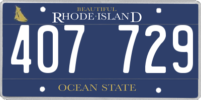 RI license plate 407729
