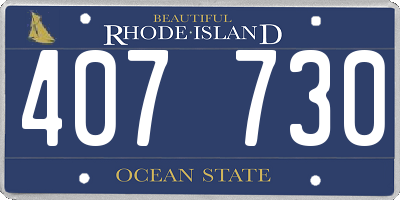 RI license plate 407730
