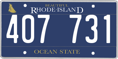 RI license plate 407731