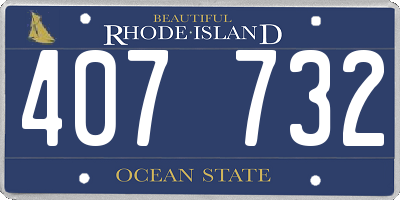 RI license plate 407732