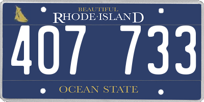 RI license plate 407733
