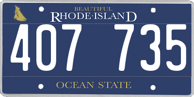 RI license plate 407735