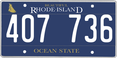 RI license plate 407736