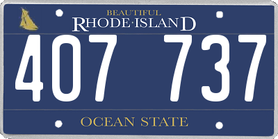 RI license plate 407737