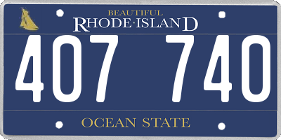RI license plate 407740