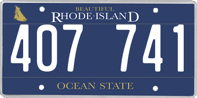 RI license plate 407741