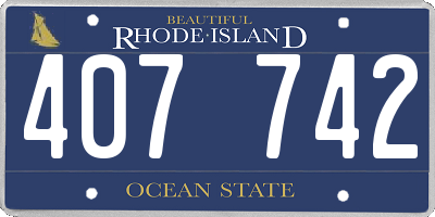 RI license plate 407742