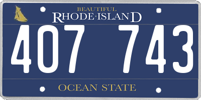 RI license plate 407743