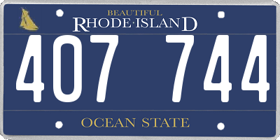 RI license plate 407744
