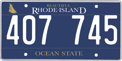 RI license plate 407745