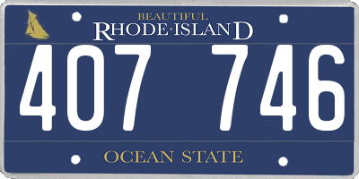 RI license plate 407746