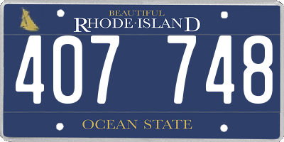 RI license plate 407748