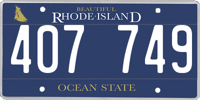 RI license plate 407749