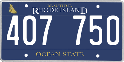 RI license plate 407750