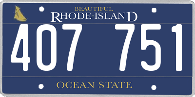 RI license plate 407751
