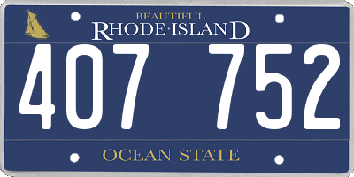RI license plate 407752