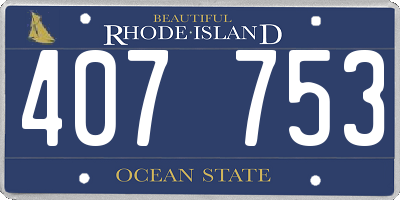 RI license plate 407753