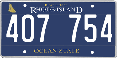 RI license plate 407754