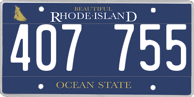 RI license plate 407755