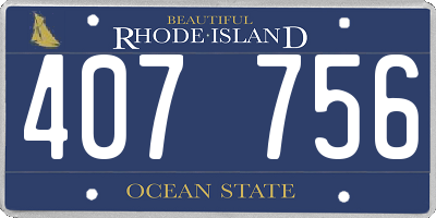 RI license plate 407756