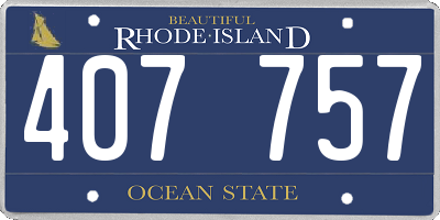 RI license plate 407757