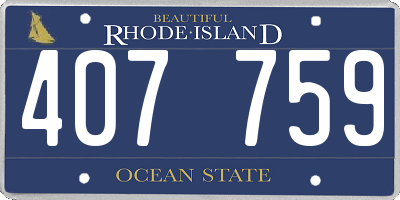 RI license plate 407759