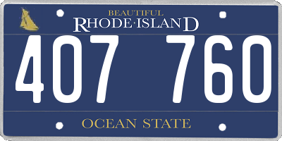 RI license plate 407760