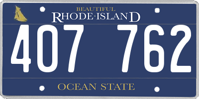 RI license plate 407762