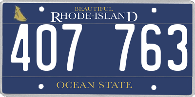 RI license plate 407763