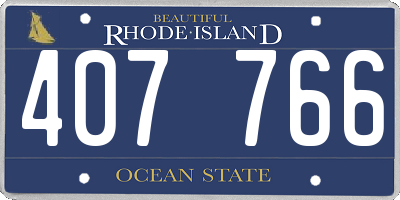 RI license plate 407766