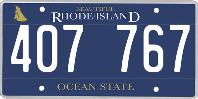 RI license plate 407767