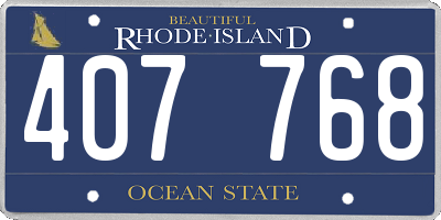 RI license plate 407768