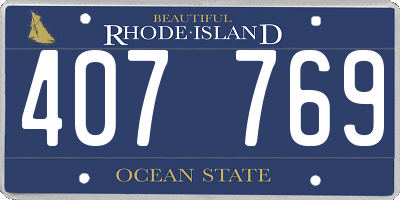 RI license plate 407769