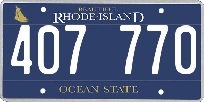 RI license plate 407770