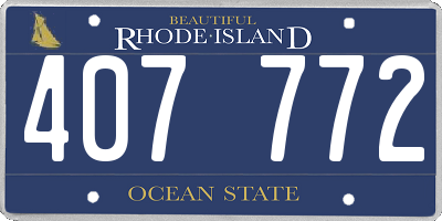 RI license plate 407772