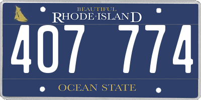 RI license plate 407774