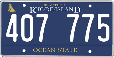 RI license plate 407775