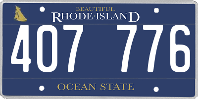RI license plate 407776