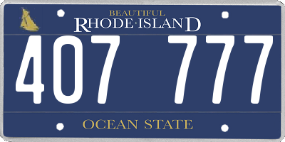 RI license plate 407777