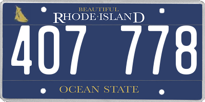 RI license plate 407778