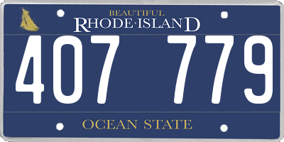 RI license plate 407779