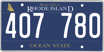 RI license plate 407780