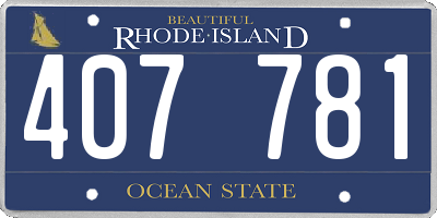 RI license plate 407781