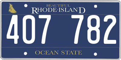 RI license plate 407782