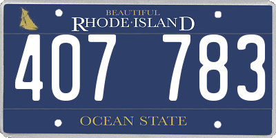 RI license plate 407783