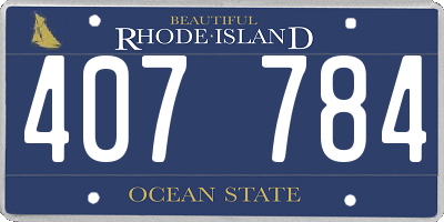 RI license plate 407784