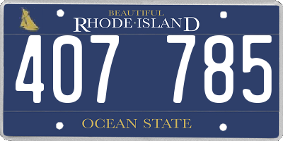 RI license plate 407785