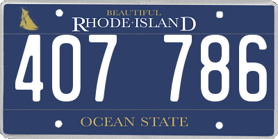RI license plate 407786