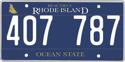 RI license plate 407787