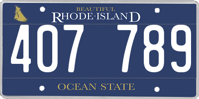 RI license plate 407789